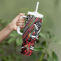 Personalised Maori Language Week Tumbler With Handle Ake Ake Ake Tribal Patterns