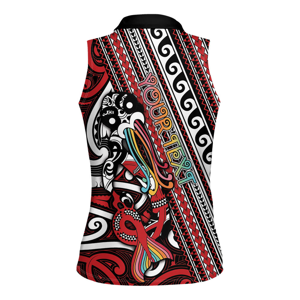 Personalised Maori Language Week Women Sleeveless Polo Shirt Ake Ake Ake Tribal Patterns