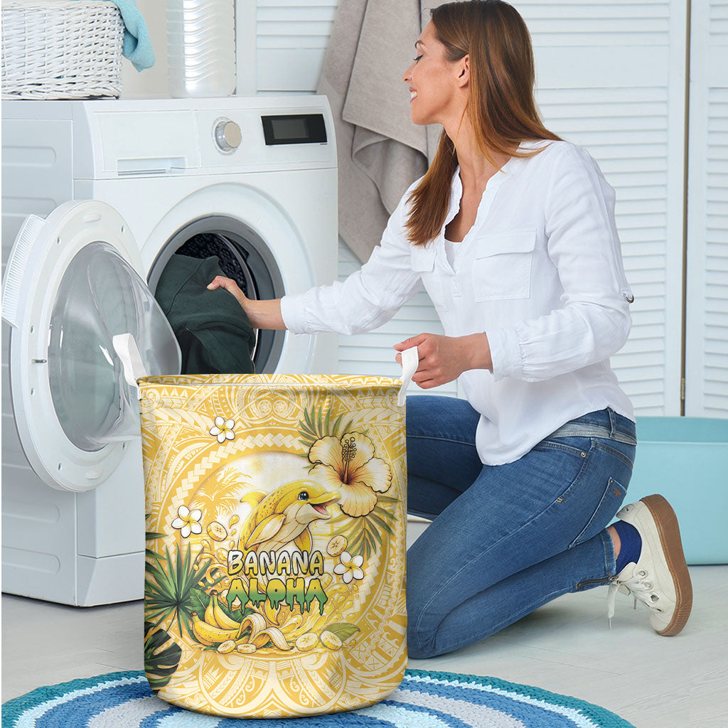 Hawaii Banana Dolphin Laundry Basket Cute Cosplay Naiʻa Fish Tribal Patterns DT05 - Polynesian Pride