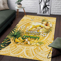Hawaii Banana Dolphin Area Rug Cute Cosplay Naiʻa Fish Tribal Patterns DT05 Yellow - Polynesian Pride