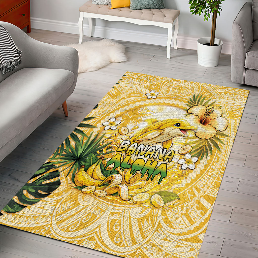 Hawaii Banana Dolphin Area Rug Cute Cosplay Naiʻa Fish Tribal Patterns DT05 - Polynesian Pride