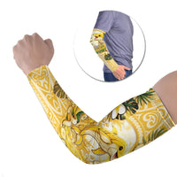 Hawaii Banana Dolphin Arm Sleeves Cute Cosplay Naiʻa Fish Tribal Patterns DT05 Set of 2 Yellow - Polynesian Pride