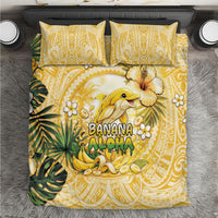 Hawaii Banana Dolphin Bedding Set Cute Cosplay Naiʻa Fish Tribal Patterns DT05 Yellow - Polynesian Pride