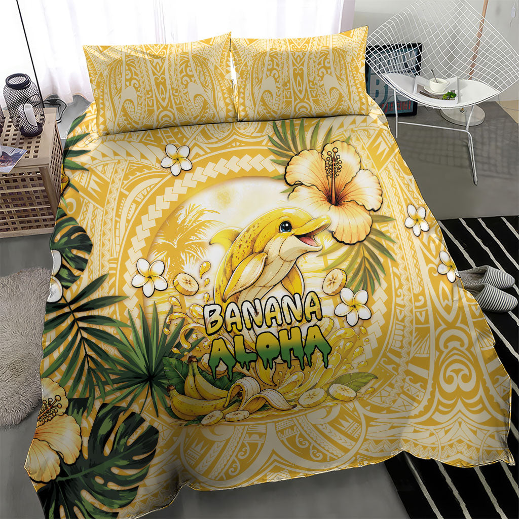Hawaii Banana Dolphin Bedding Set Cute Cosplay Naiʻa Fish Tribal Patterns DT05 - Polynesian Pride
