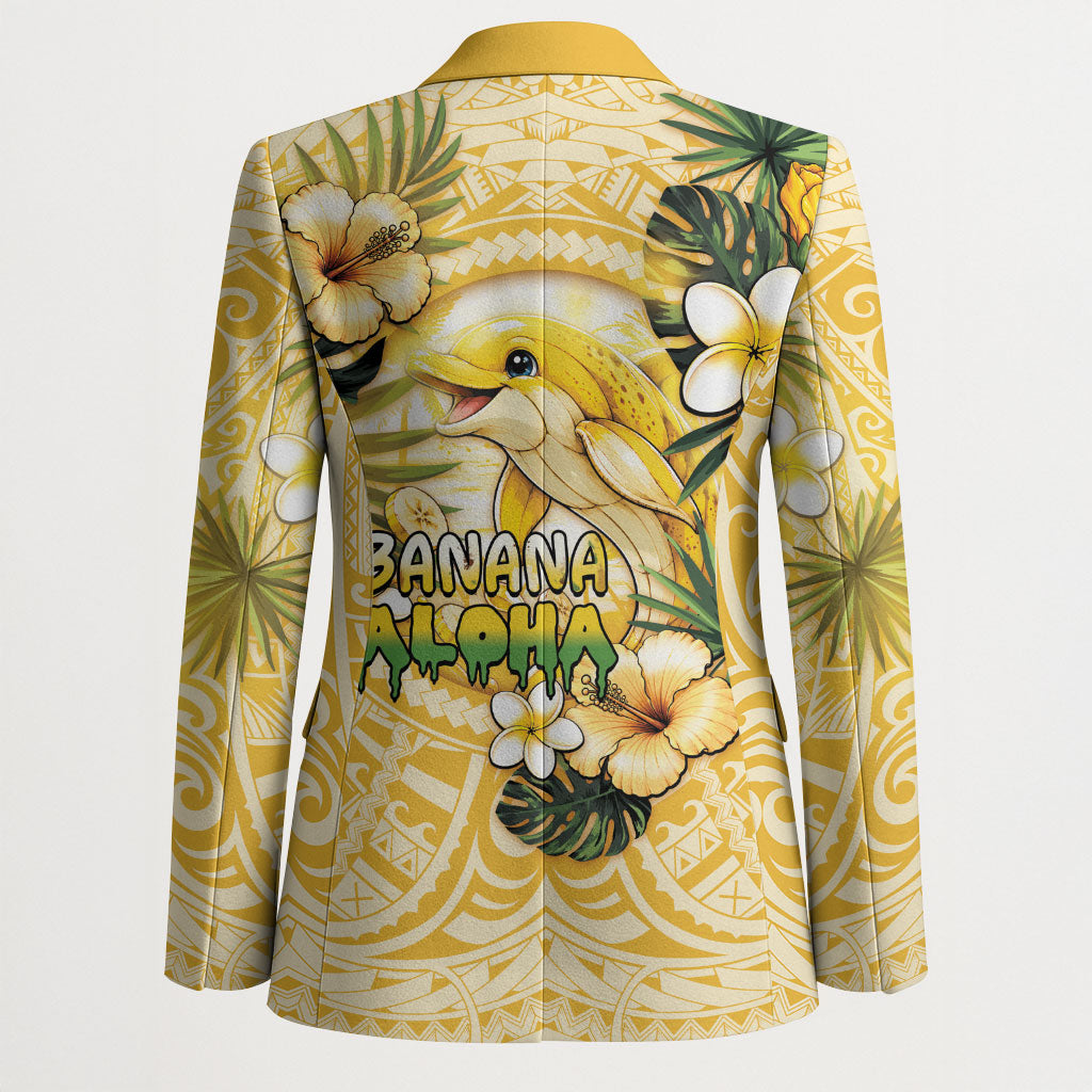 Hawaii Banana Dolphin Blazer Cute Cosplay Naiʻa Fish Tribal Patterns DT05 - Polynesian Pride