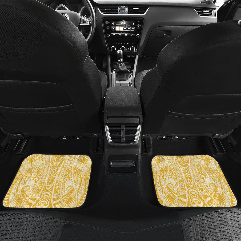 Hawaii Banana Dolphin Car Mats Cute Cosplay Naiʻa Fish Tribal Patterns DT05 Set 2pcs - Back Yellow - Polynesian Pride