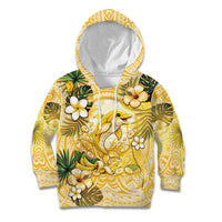 Hawaii Banana Dolphin Kid Hoodie Cute Cosplay Naiʻa Fish Tribal Patterns DT05 Hoodie Yellow - Polynesian Pride