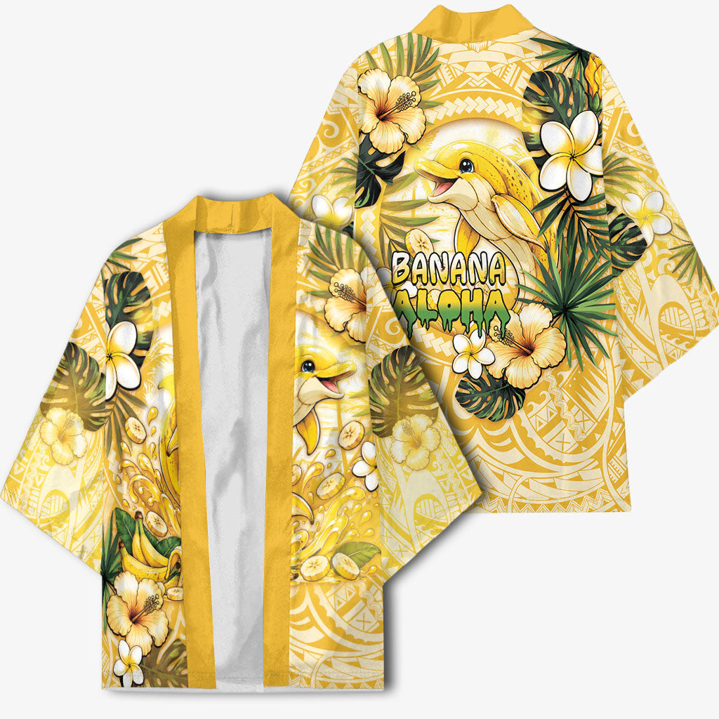 Hawaii Banana Dolphin Kimono Cute Cosplay Naiʻa Fish Tribal Patterns DT05 - Polynesian Pride
