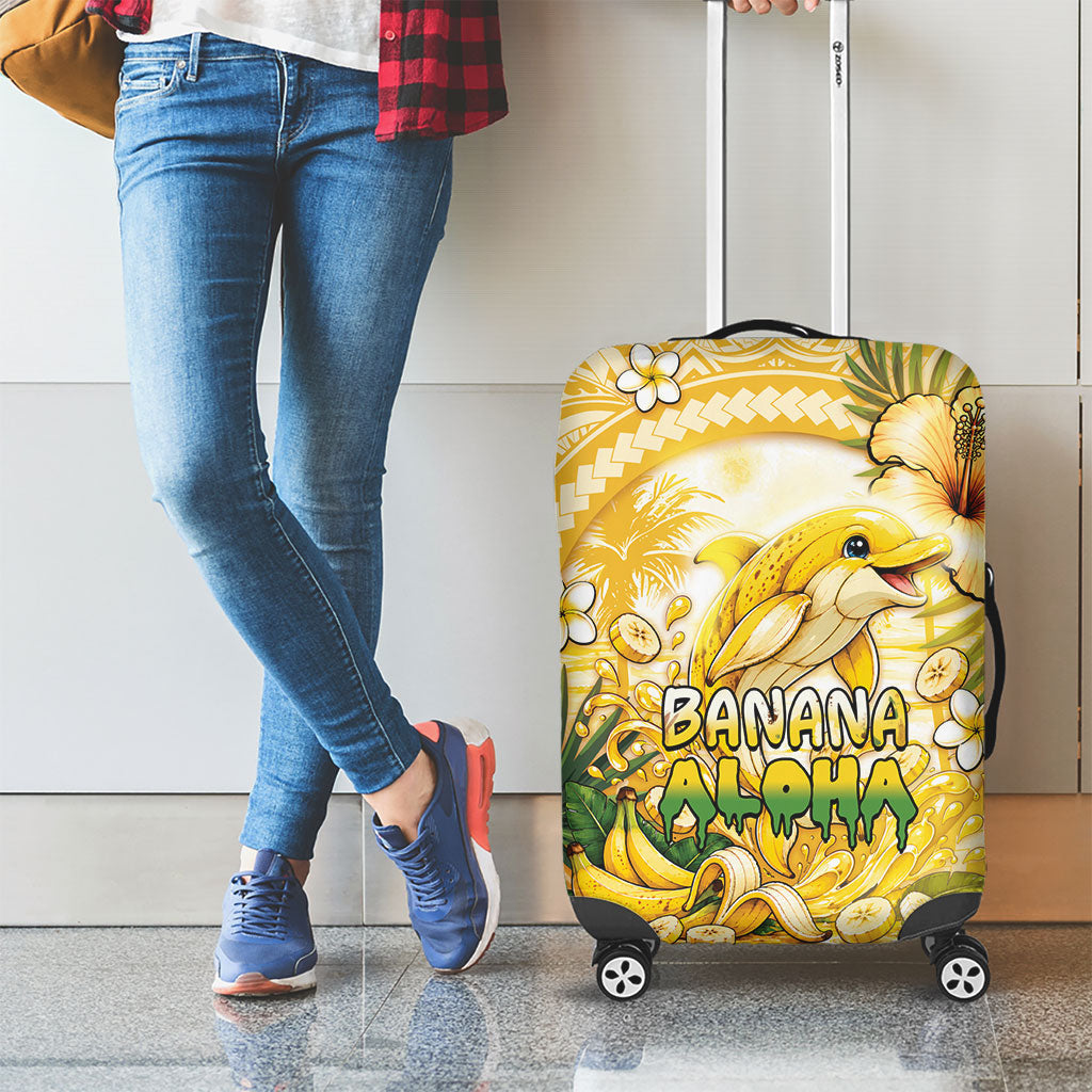 Hawaii Banana Dolphin Luggage Cover Cute Cosplay Naiʻa Fish Tribal Patterns DT05 - Polynesian Pride