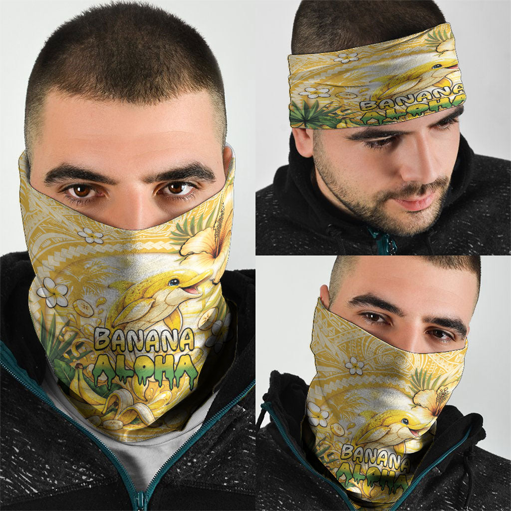 Hawaii Banana Dolphin Neck Gaiter Cute Cosplay Naiʻa Fish Tribal Patterns DT05 - Polynesian Pride