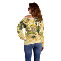 Hawaii Banana Dolphin Off Shoulder Sweater Cute Cosplay Naiʻa Fish Tribal Patterns DT05 - Polynesian Pride