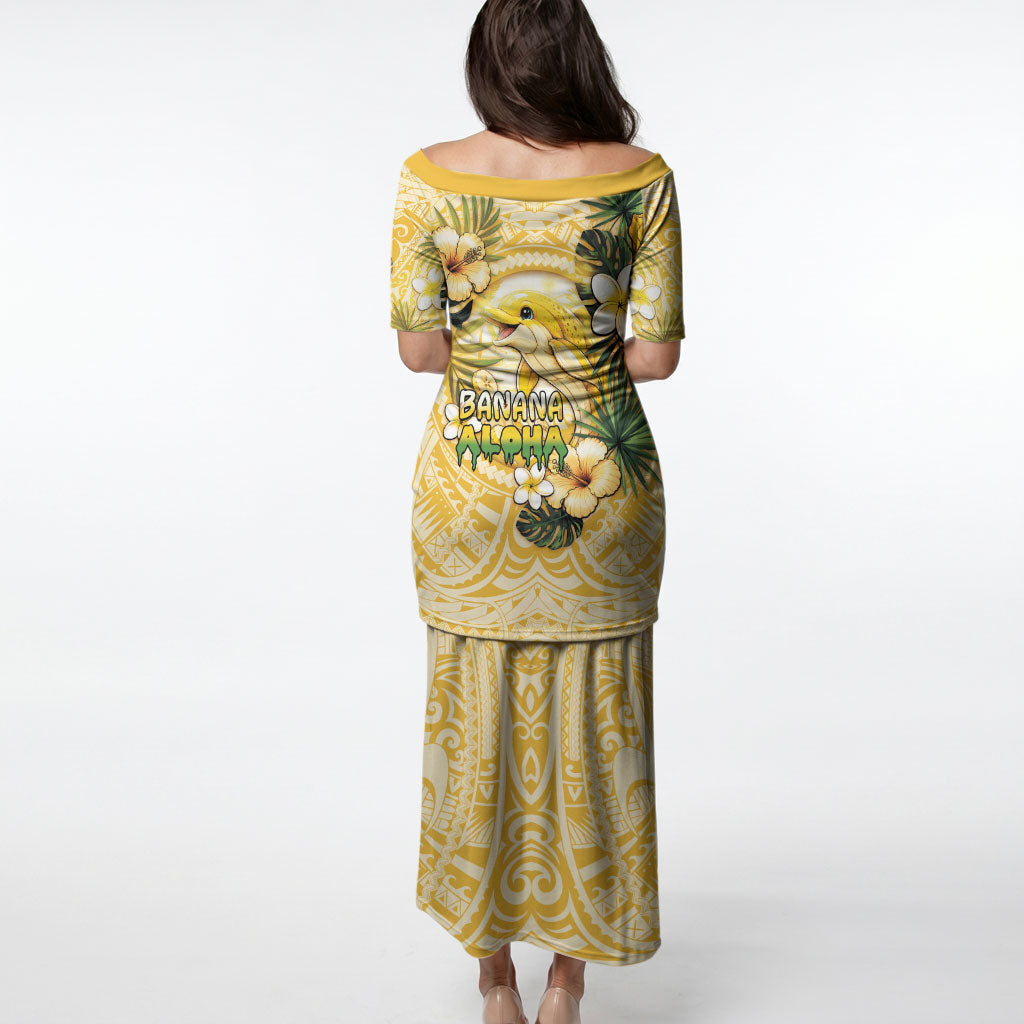 Hawaii Banana Dolphin Puletasi Cute Cosplay Naiʻa Fish Tribal Patterns DT05 - Polynesian Pride