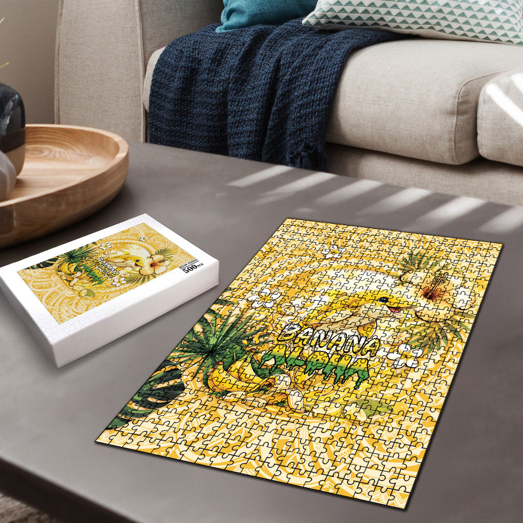 Hawaii Banana Dolphin Puzzle Cute Cosplay Naiʻa Fish Tribal Patterns DT05 - Polynesian Pride