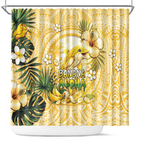 Hawaii Banana Dolphin Shower Curtain Cute Cosplay Naiʻa Fish Tribal Patterns DT05 Yellow - Polynesian Pride