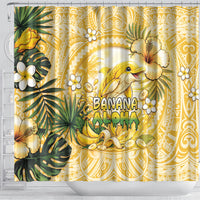 Hawaii Banana Dolphin Shower Curtain Cute Cosplay Naiʻa Fish Tribal Patterns DT05 - Polynesian Pride