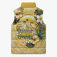 Hawaii Banana Dolphin Sleeveless Puffer Jacket Cute Cosplay Naiʻa Fish Tribal Patterns DT05 - Polynesian Pride