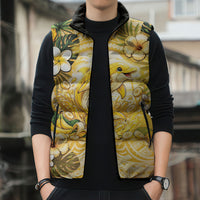 Hawaii Banana Dolphin Sleeveless Puffer Jacket Cute Cosplay Naiʻa Fish Tribal Patterns DT05 - Polynesian Pride