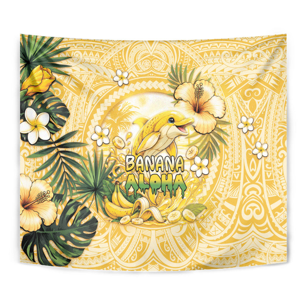 Hawaii Banana Dolphin Tapestry Cute Cosplay Naiʻa Fish Tribal Patterns DT05 - Polynesian Pride