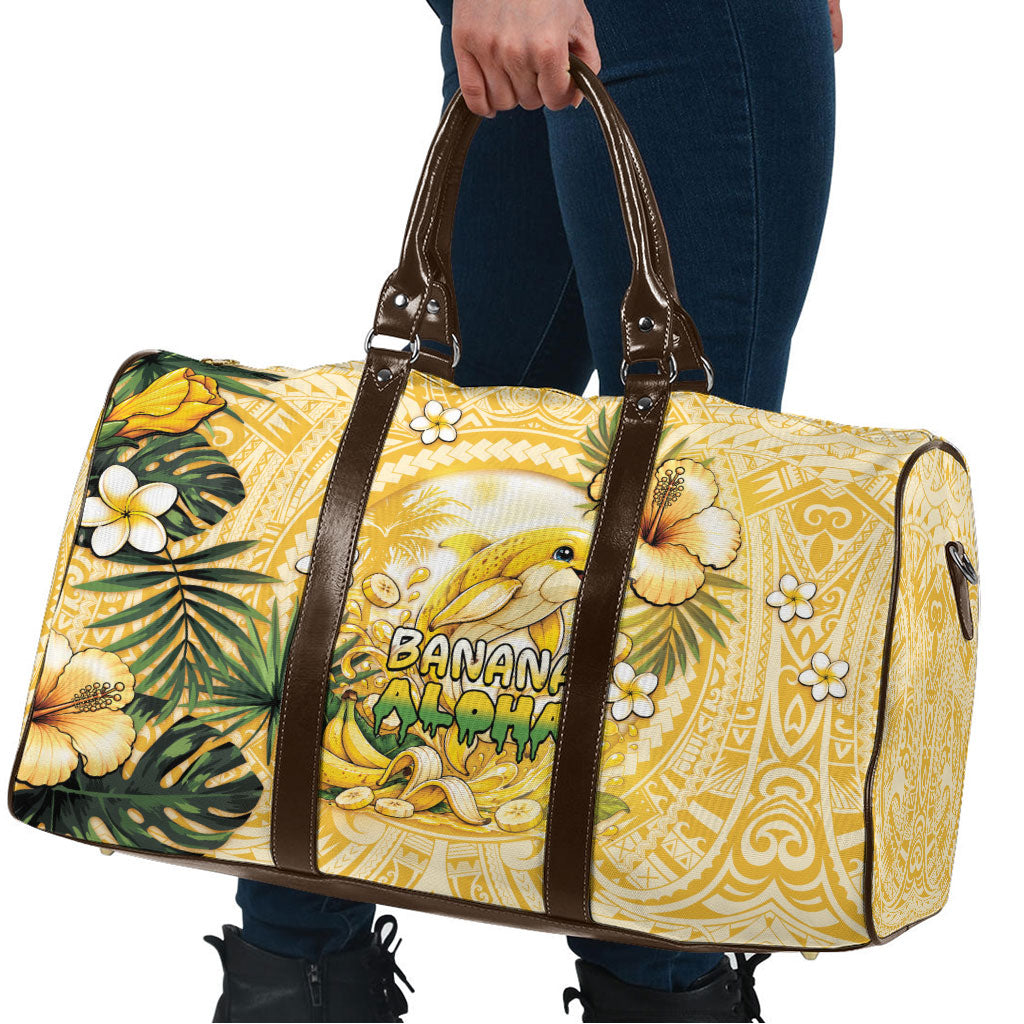Hawaii Banana Dolphin Travel Bag Cute Cosplay Naiʻa Fish Tribal Patterns DT05 - Polynesian Pride