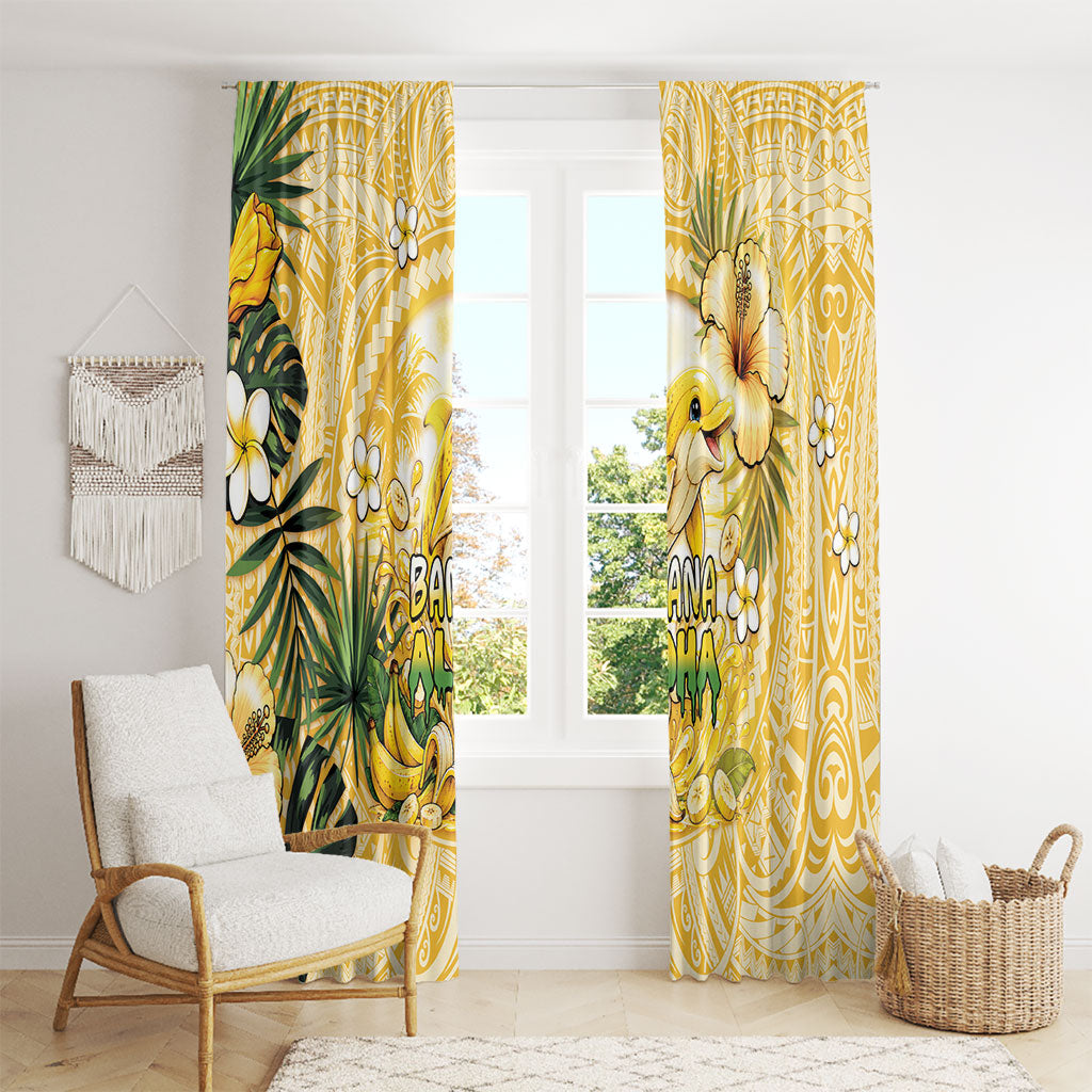 Hawaii Banana Dolphin Window Curtain Cute Cosplay Naiʻa Fish Tribal Patterns DT05 - Polynesian Pride