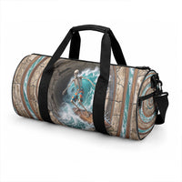 3D Illusion Surfing Skeleton Halloween Duffle Bag Surfboard Bones Ocean Wave Stone Well