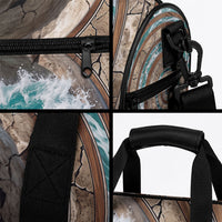 3D Illusion Surfing Skeleton Halloween Duffle Bag Surfboard Bones Ocean Wave Stone Well