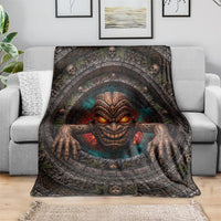 3D Illusion Haunted Tiki Totem Halloween Blanket Polynesian Wood Spirit Fiery DT05 - Polynesian Pride