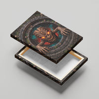 3D Illusion Haunted Tiki Totem Halloween Canvas Wall Art Polynesian Wood Spirit Fiery DT05 - Polynesian Pride
