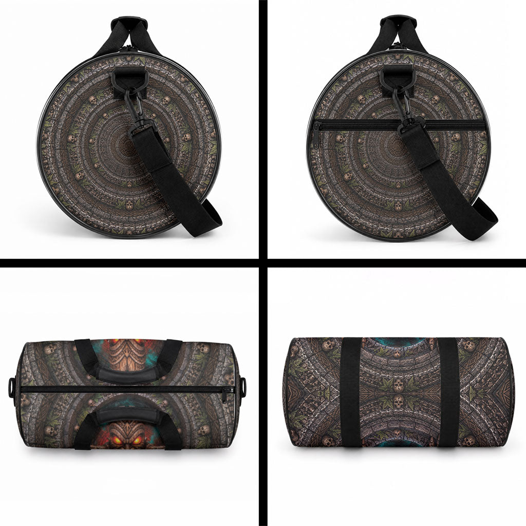 3D Illusion Haunted Tiki Totem Halloween Duffle Bag Polynesian Wood Spirit Fiery DT05 - Polynesian Pride