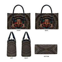 3D Illusion Haunted Tiki Totem Halloween Leather Bag Polynesian Wood Spirit Fiery DT05 - Polynesian Pride