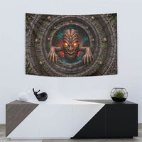 3D Illusion Haunted Tiki Totem Halloween Tapestry Polynesian Wood Spirit Fiery DT05 - Polynesian Pride