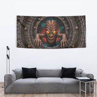 3D Illusion Haunted Tiki Totem Halloween Tapestry Polynesian Wood Spirit Fiery DT05 - Polynesian Pride