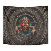 3D Illusion Haunted Tiki Totem Halloween Tapestry Polynesian Wood Spirit Fiery DT05 - Polynesian Pride