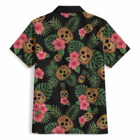 Tropical Calavera Hawaiian Hawaiian Shirt Sugar Skull Pineapple Hibiscus Floral DT05 - Polynesian Pride