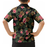 Tropical Calavera Hawaiian Hawaiian Shirt Sugar Skull Pineapple Hibiscus Floral DT05 - Polynesian Pride