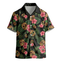 Tropical Calavera Hawaiian Kid Hawaiian Shirt Sugar Skull Pineapple Hibiscus Floral DT05 - Polynesian Pride
