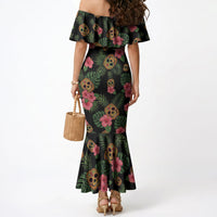 Tropical Calavera Hawaiian Mermaid Dress Sugar Skull Pineapple Hibiscus Floral DT05 - Polynesian Pride