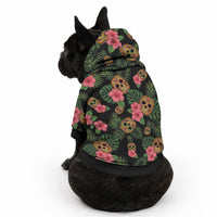 Tropical Calavera Hawaiian Pet Hoodie Sugar Skull Pineapple Hibiscus Floral DT05 - Polynesian Pride