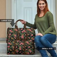 Tropical Calavera Hawaiian Travel Bag Sugar Skull Pineapple Hibiscus Floral