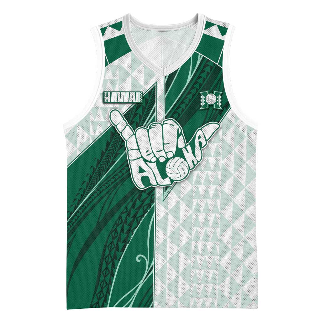 Custom Hawaii Volleyball Basketball Jersey Shaka Aloha Hand DT05 Unisex Green - Polynesian Pride
