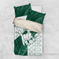 Hawaii Volleyball Bedding Set Shaka Aloha Hand DT05 US Twin 172cm x 218cm Green - Polynesian Pride