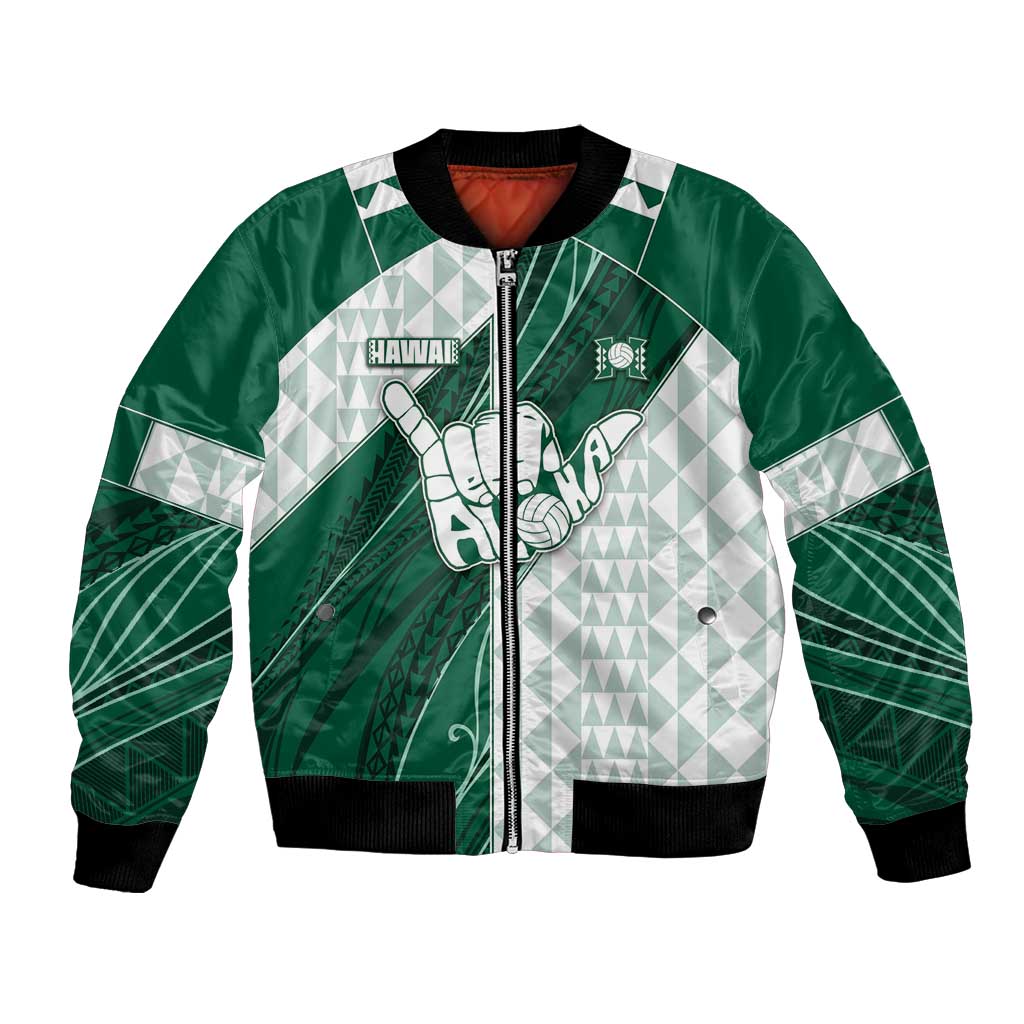 Custom Hawaii Volleyball Bomber Jacket Shaka Aloha Hand