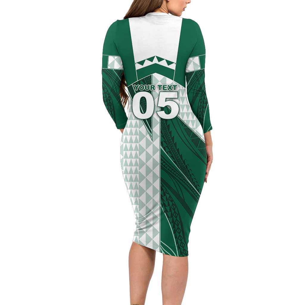 Custom Hawaii Volleyball Family Matching Long Sleeve Bodycon Dress and Hawaiian Shirt Shaka Aloha Hand DT05 - Polynesian Pride