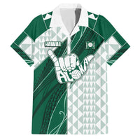 Custom Hawaii Volleyball Family Matching Off Shoulder Maxi Dress and Hawaiian Shirt Shaka Aloha Hand