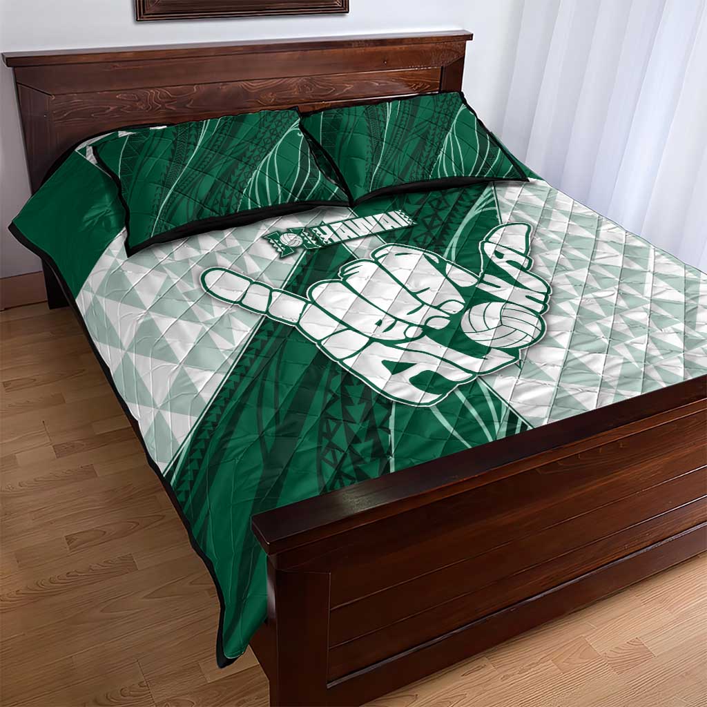 Hawaii Volleyball Quilt Bed Set Shaka Aloha Hand DT05 - Polynesian Pride
