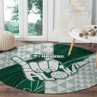 Hawaii Volleyball Round Carpet Shaka Aloha Hand