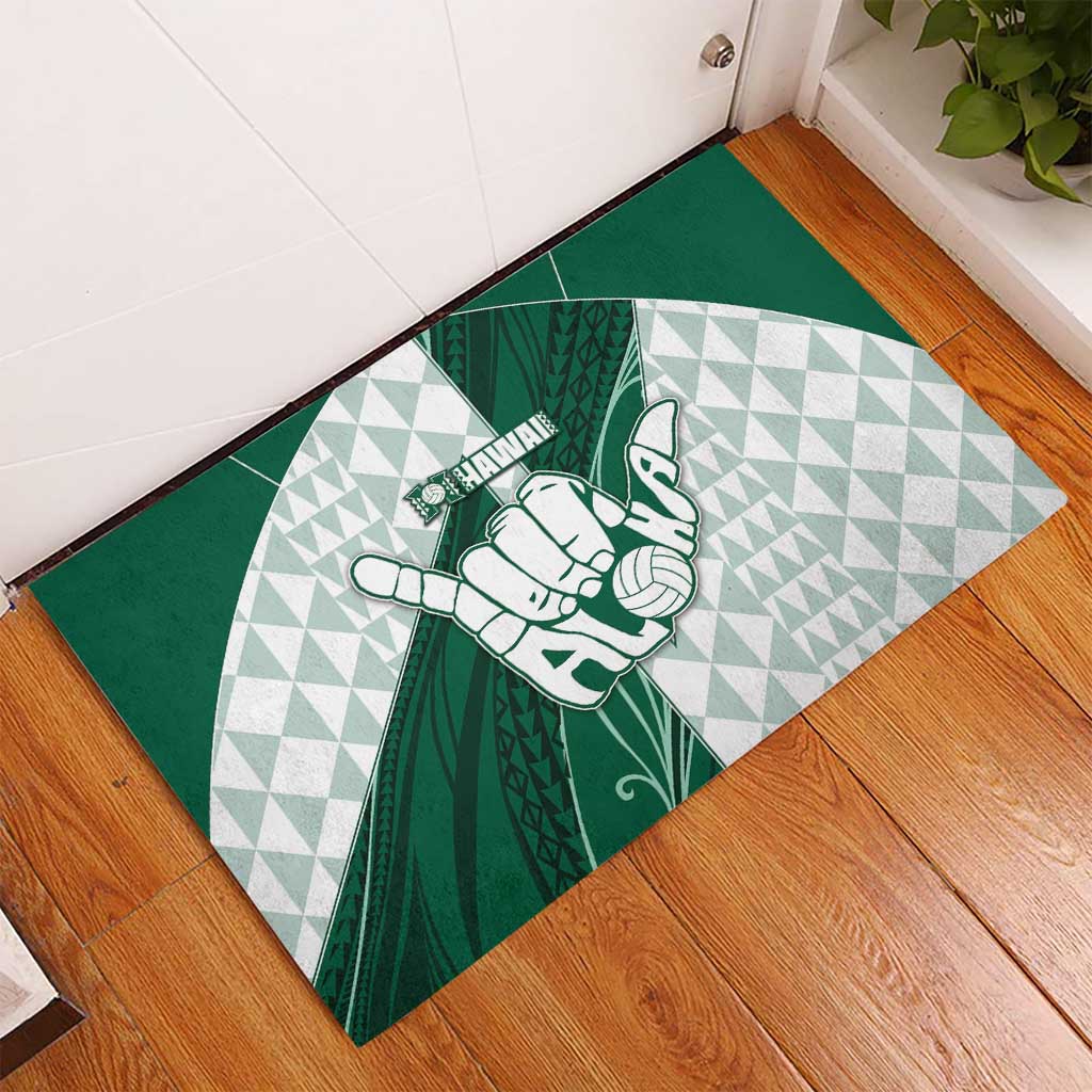 Hawaii Volleyball Rubber Doormat Shaka Aloha Hand