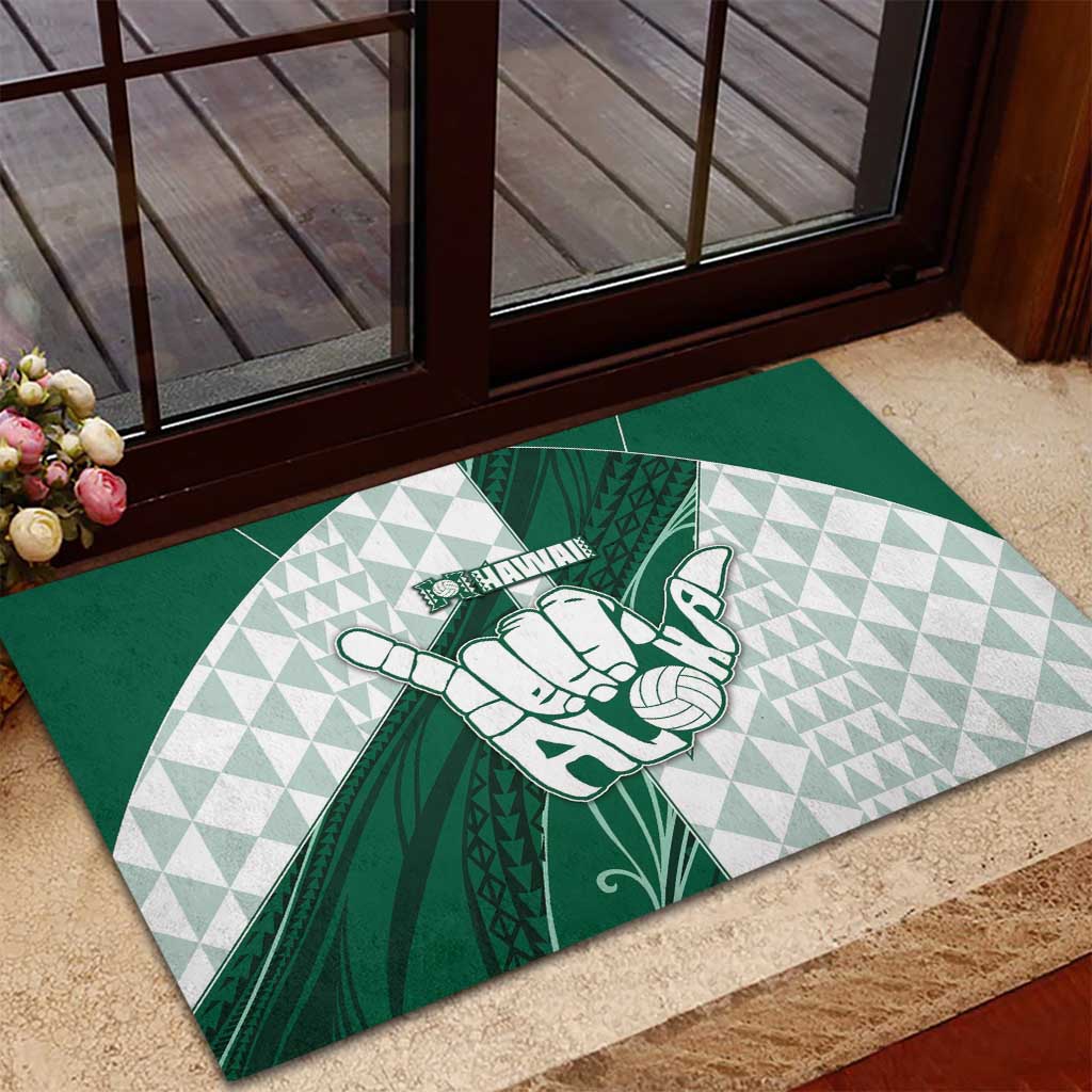 Hawaii Volleyball Rubber Doormat Shaka Aloha Hand