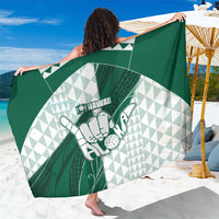 Hawaii Volleyball Sarong Shaka Aloha Hand DT05 One Size 44 x 66 inches Green - Polynesian Pride