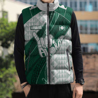 Custom Hawaii Volleyball Sleeveless Puffer Jacket Shaka Aloha Hand